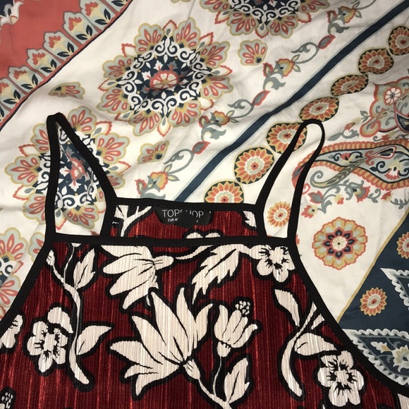 Topshop red and white floral tank top - Picture 3 of 4